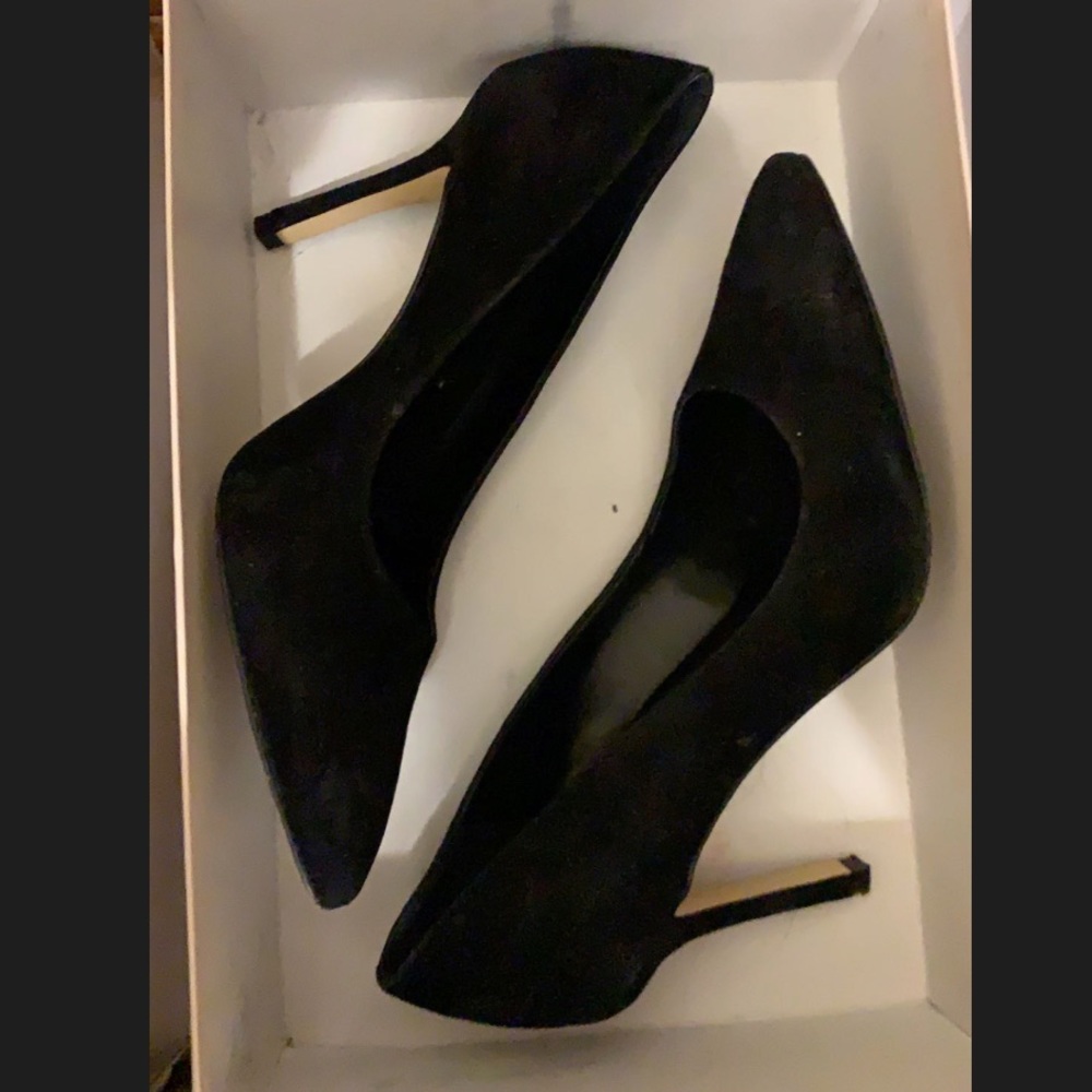 Faux suede pumps